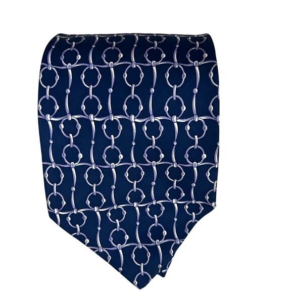 Banana Republic Blue Silk Horse Bit Snaffle - Picture 1 of 6
